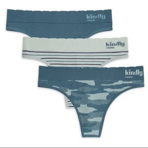 ✌🏼3/$30✌🏼Kindly Yours Sustainable Seamless Thong 3pk - Blue Camo
